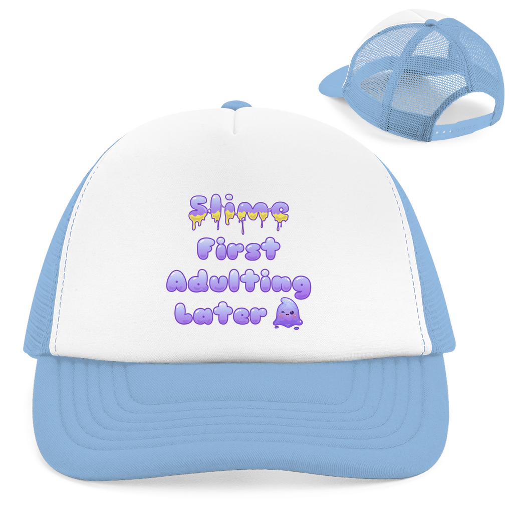 Retro Trucker Cap "Slime First, Adulting Later"