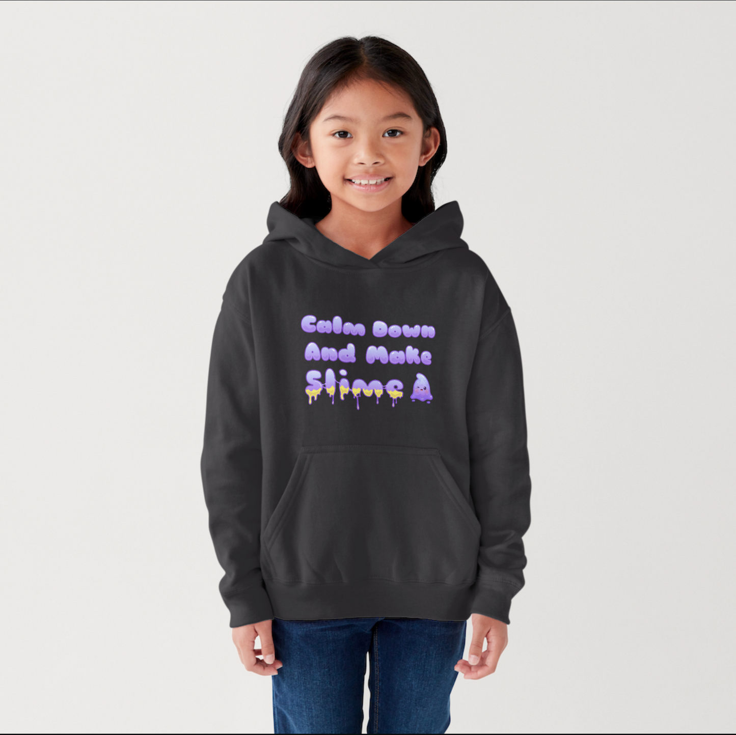 Kids Hoodie "Calm Down And Make Slime"