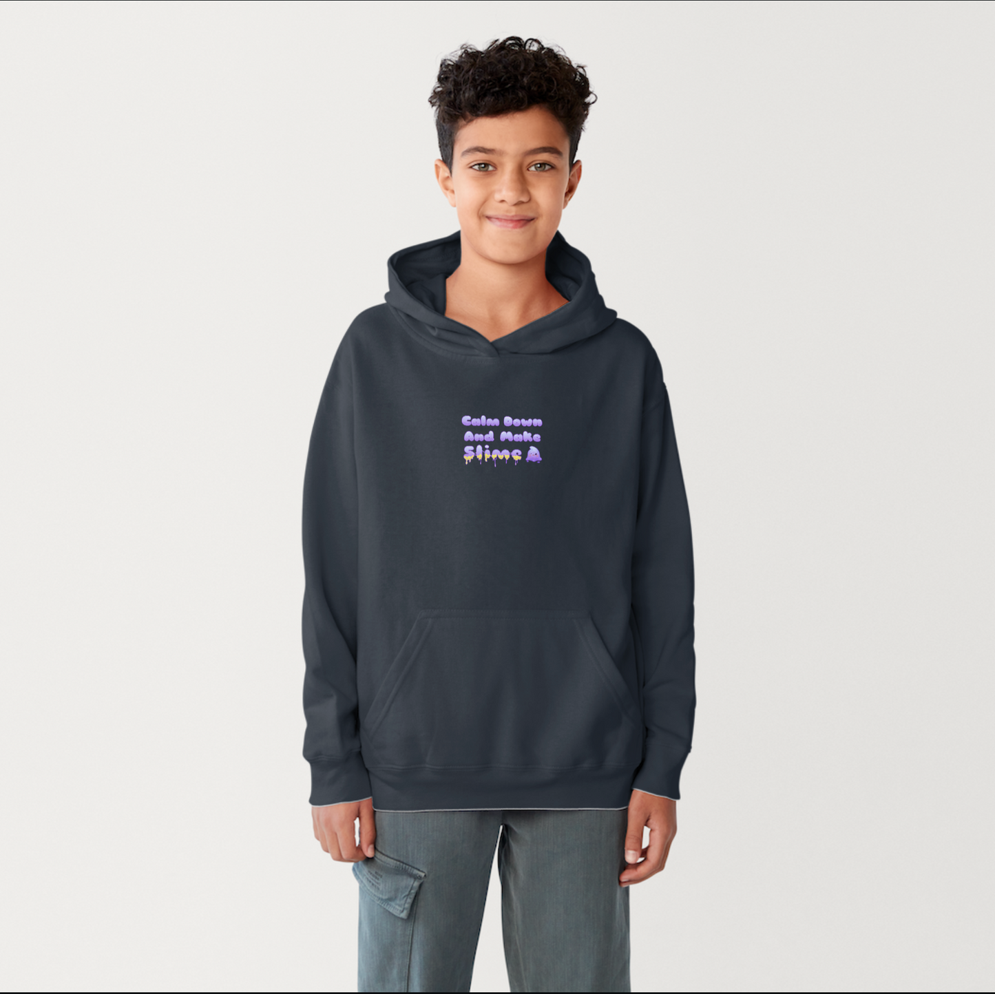 Kids Hoodie "Calm Down And Make Slime" | Spruch klein