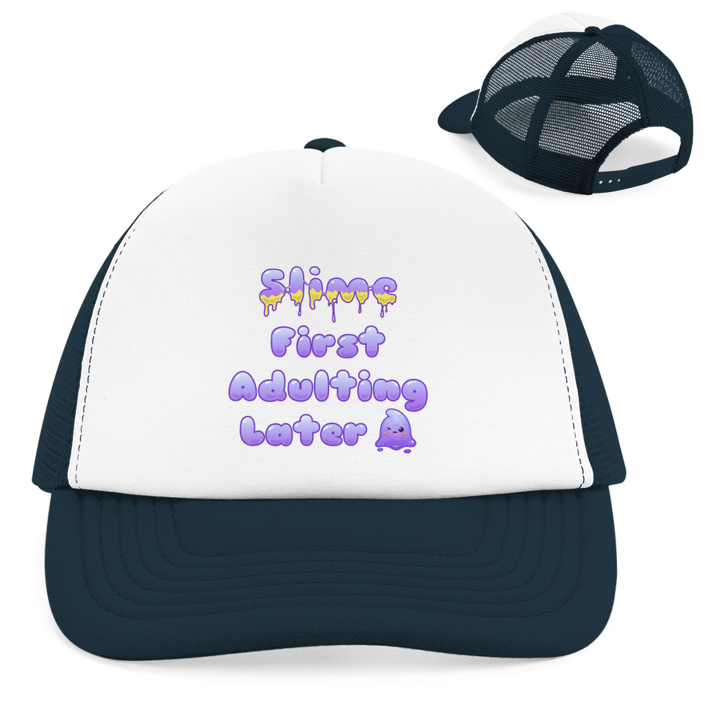 Retro Trucker Cap "Slime First, Adulting Later"
