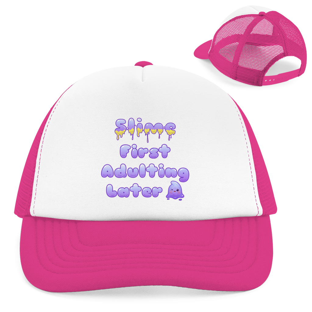 Retro Trucker Cap "Slime First, Adulting Later"