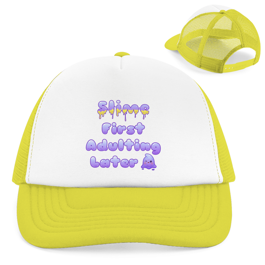 Retro Trucker Cap "Slime First, Adulting Later"