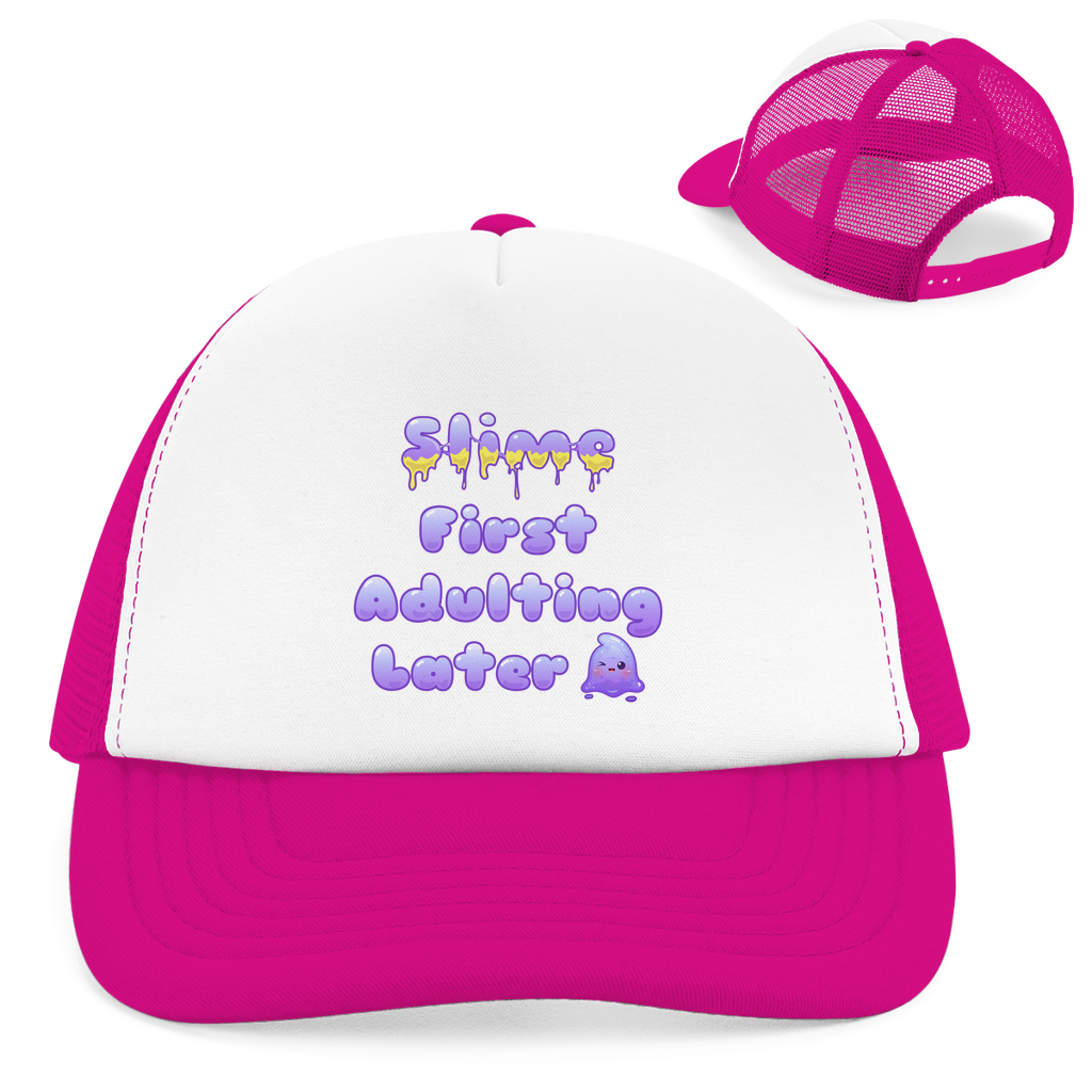 Retro Trucker Cap "Slime First, Adulting Later"